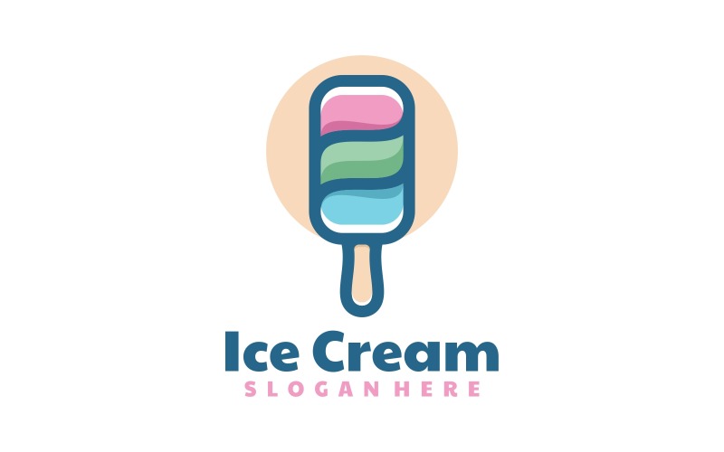 Eiscreme-einfacher Logo-Stil