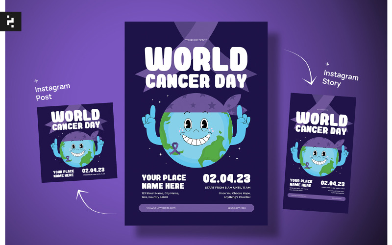 Folleto creativo del Día Mundial contra el Cáncer