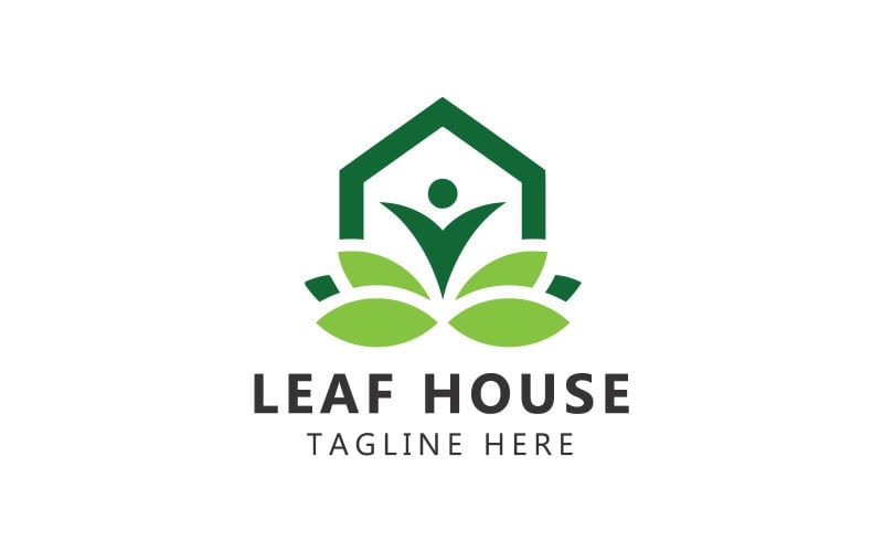 Logotipo da Casa Verde e Modelo de Logotipo da Casa da Folha