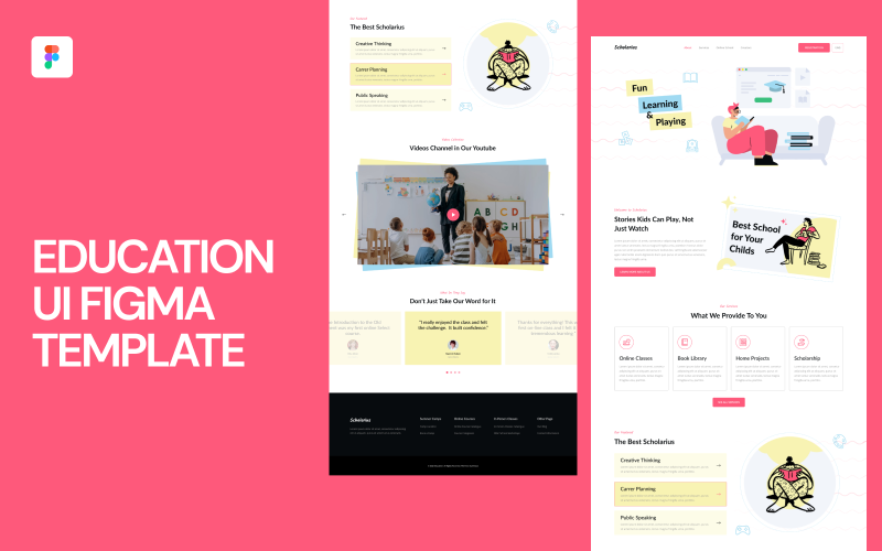 Plantilla Figma de interfaz de usuario de educación