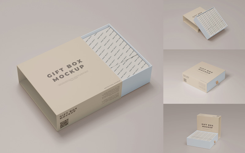 Шаблон макета комплекту подарункової коробки 2