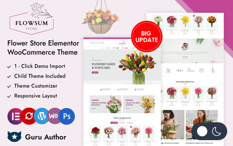 Flowsum - Bloemenwinkel Elementor WooCommerce responsief thema