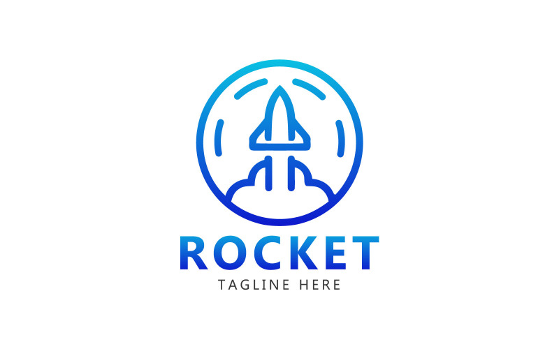 Logo del razzo e modello di logo della nave spaziale del razzo di avvio