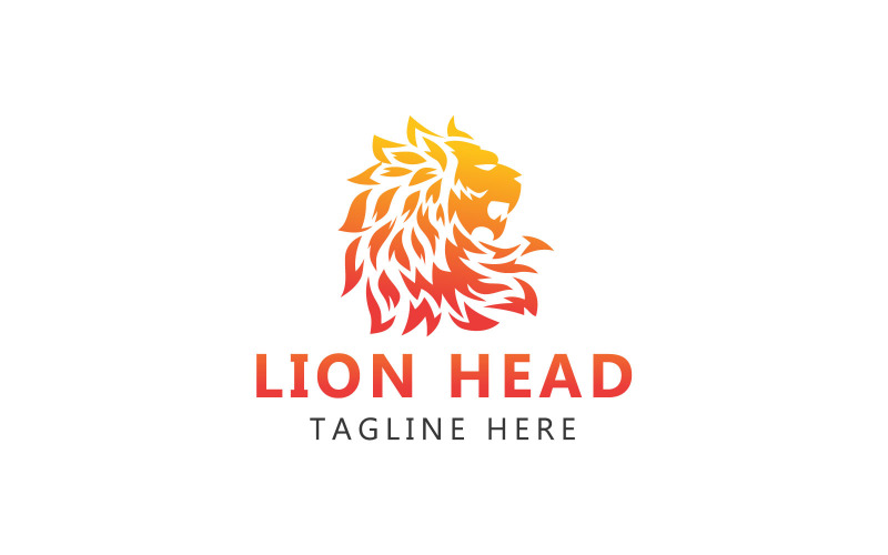 Logo della testa di leone e modello di logo della faccia di leone