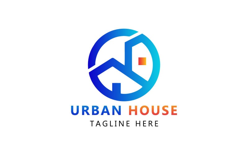 Logotipo de Casa Urbana e Modelo de Logotipo de Marca Imobiliária