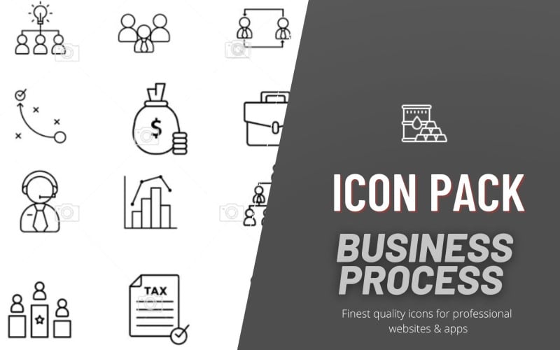 Paquete de iconos: Proceso de negocio | 40 iconos de negocios