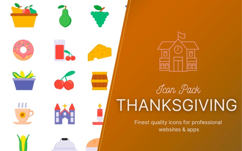Großes Icon-Set - Thanksgiving (60 Icons)