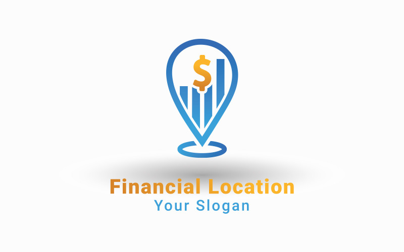 Logo voor financiële locatie, boekhoudlogo, sjabloon voor locatielogo