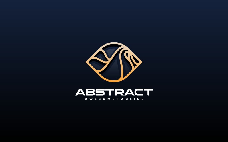Logotipo de degradado de arte de línea abstracta 1