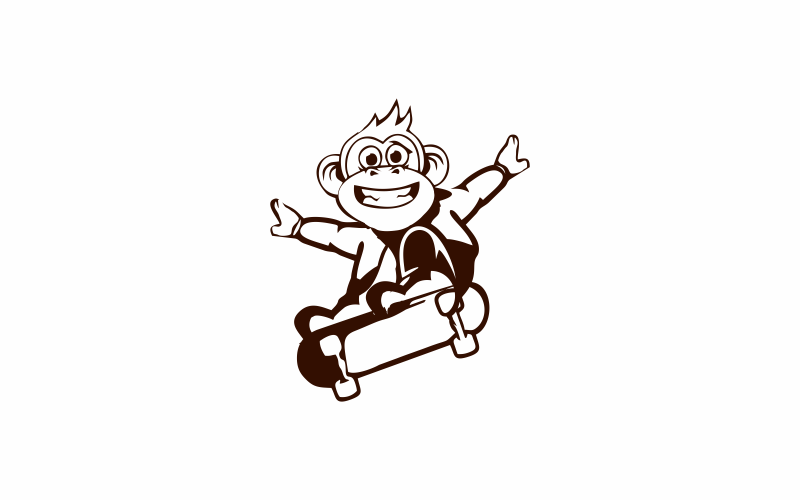 Modelo de Logotipo do Macaco Patinador