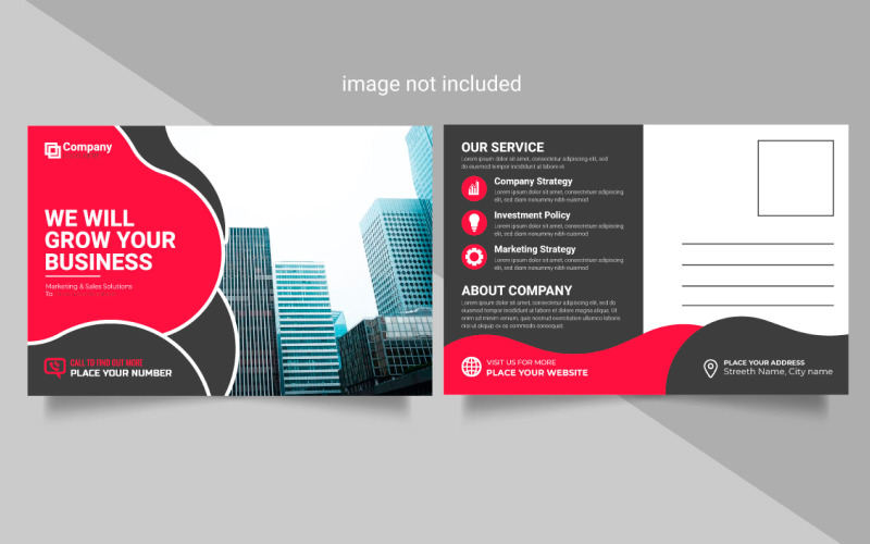 Plantilla de diseño de postal corporativa vectorial. increíble y moderno diseño de postal