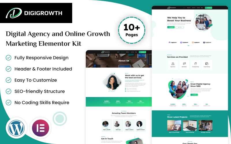 Digigrowth — набор Elementor для цифрового агентства и онлайн-маркетинга