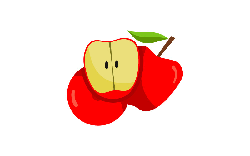 Kırmızı elma Meyve logosu Tasarımı
