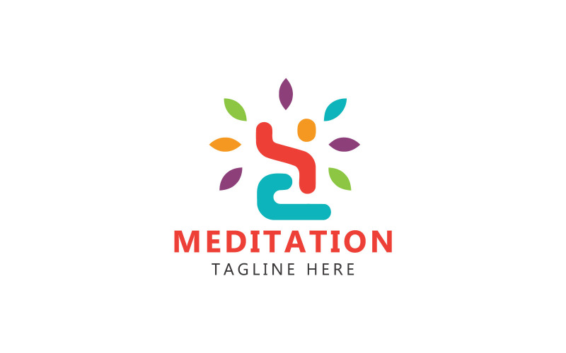 Meditationslogotyp och Yoga Human Meditation Logotypmall
