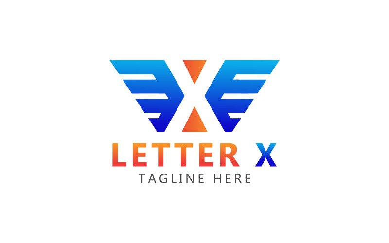 Modello iniziale del logo dell'ala della lettera X