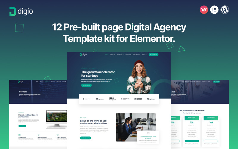 Digio - sada šablon Premium Digital Agency Elementor Template