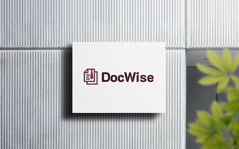 Modelo de logotipo para documentos e medicina DocWise