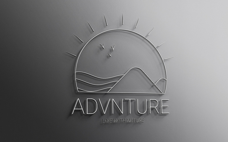 Kreativ och unik Adventured Line Art-logotyp