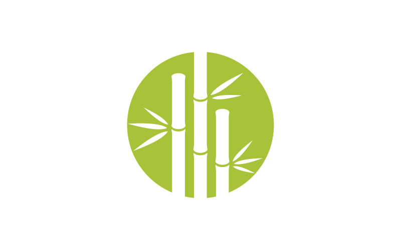 Logotipo de bambú verde ilustración vectorial Diseño V9