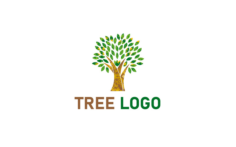 Modèle de conception de vecteur de logo d'arbre créatif
