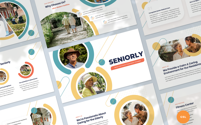 Senior Care Center Präsentation Google Slides-Vorlage