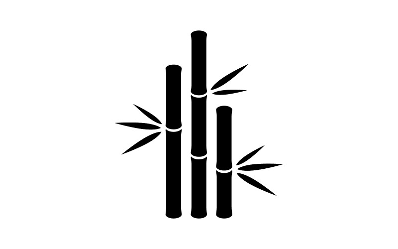Zelené bambusové logo vektorové ilustrace Design V7