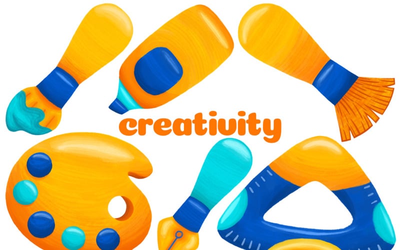 Illustratiepakket voor creativiteitselementen #03