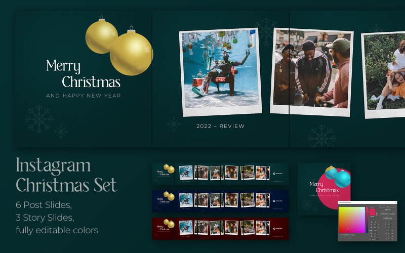 Instagram Weihnachten und ein frohes neues Jahr Photoshop-Vorlage