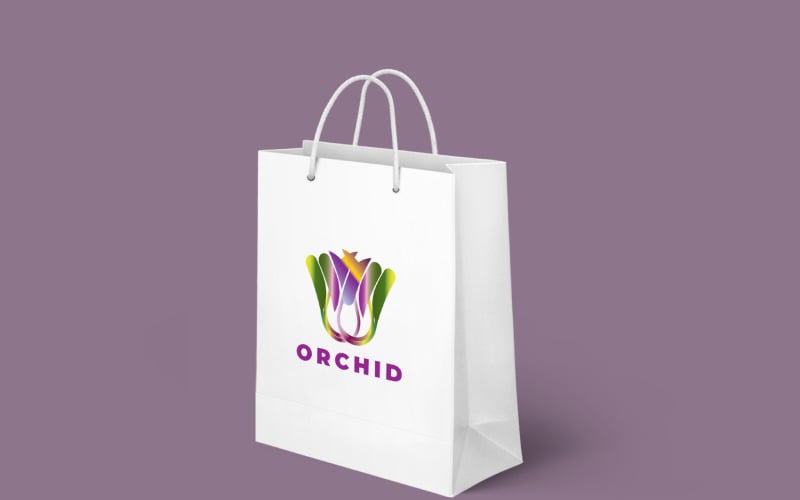 Logotipo de perfume de flor de orquídea aromática