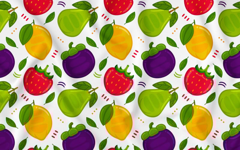 Meyve Dikişsiz Desen Vektör #03