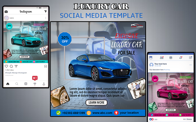 Шаблон оренди автомобілів для соціальних мереж