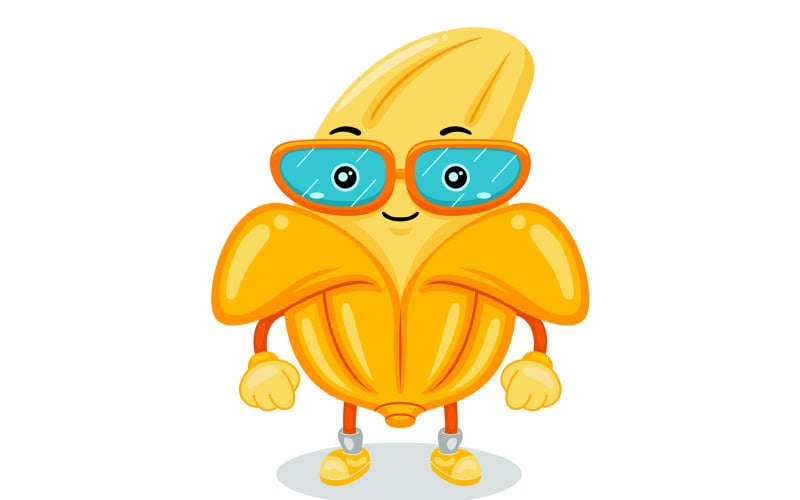 Ilustración de Vector de personaje de mascota de plátano