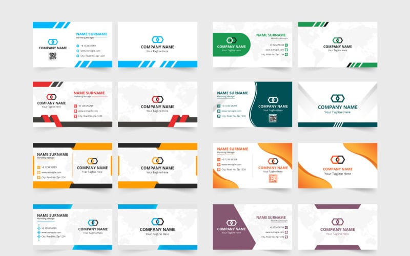 Company business card collection vector