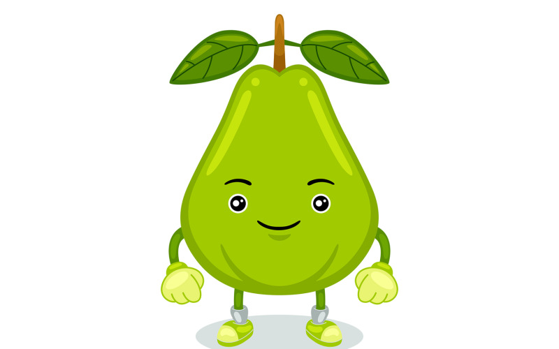 Poire mascotte caractère Vector Illustration