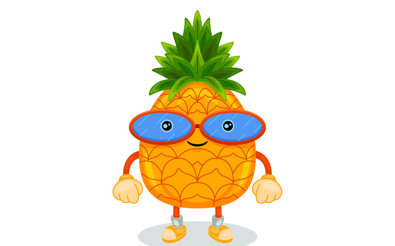 Ilustración de vector de personaje de mascota de piña