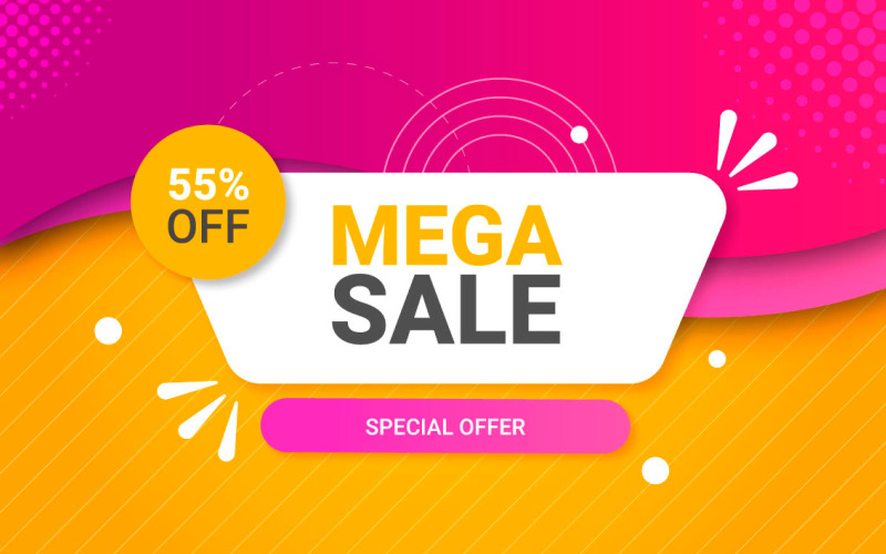Vector Sale marketing banner met prijs uitgesneden ontwerp