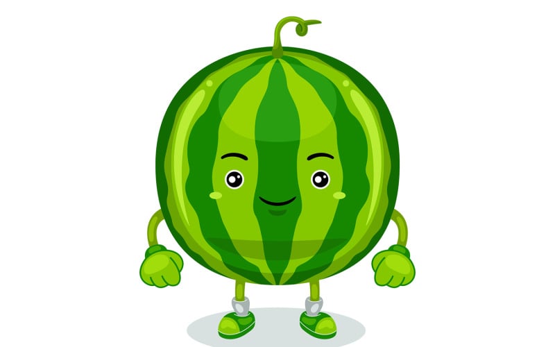 Watermeloen mascotte karakter vectorillustratie