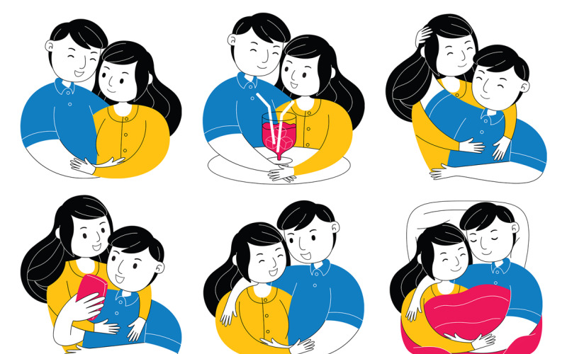 çift, sevgililer günü, vector, batmak, #01