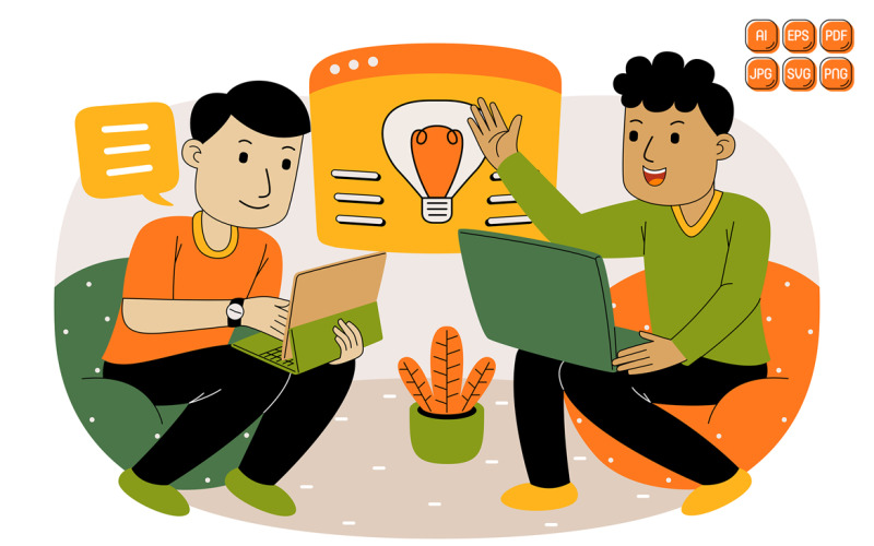 Illustration vectorielle de travail d'équipe # 17