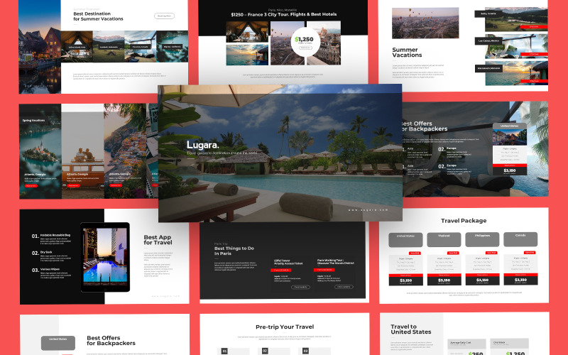 Lugara 旅游指南 PowerPoint 模板