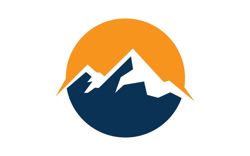 Mountain Logo Symbol Mountain Vector Sign V5