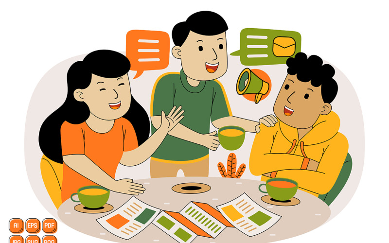 Teamarbeit-Vektor-Illustration #06