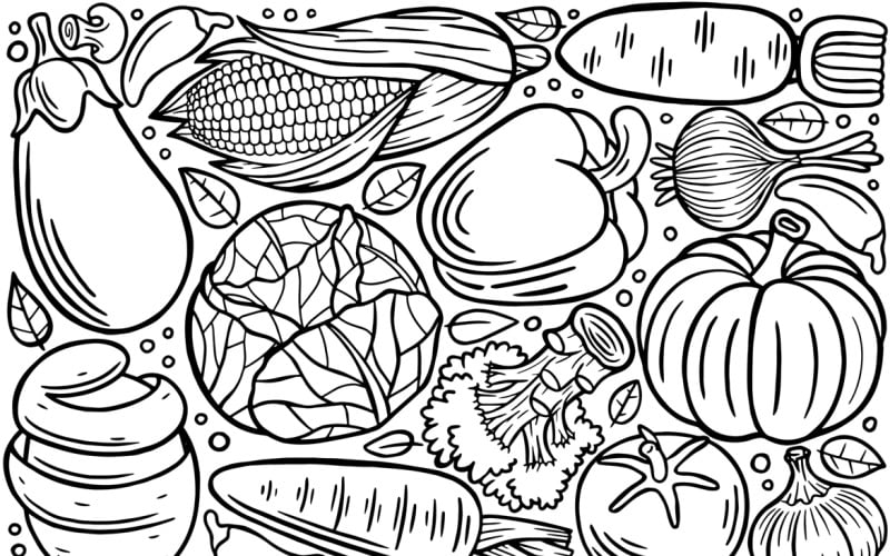 Овочі Doodle Векторні ілюстрації