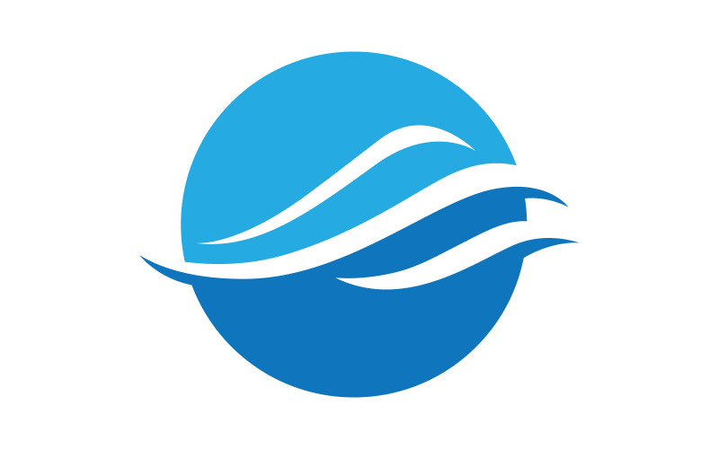 Blue Wave Logo Vector.  water wave illustration template design V18