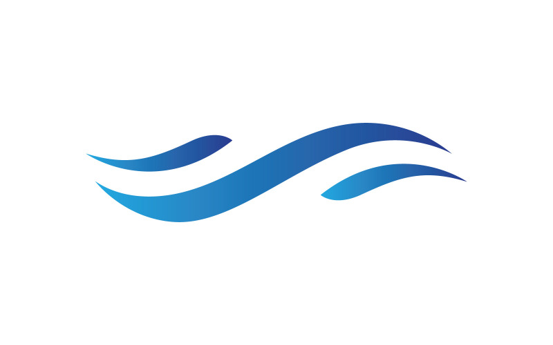 Blue Wave Logo Vector. Water Wave Illustration Template Design V5