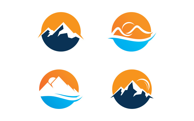 Dağ logosu sembolü dağ vektör işareti V10