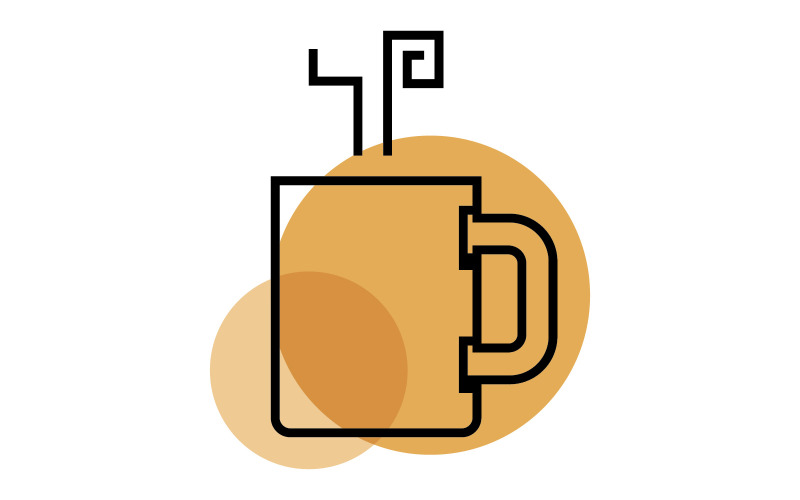 Filiżanka kawy Logo kawiarni wektor ikona designu V14