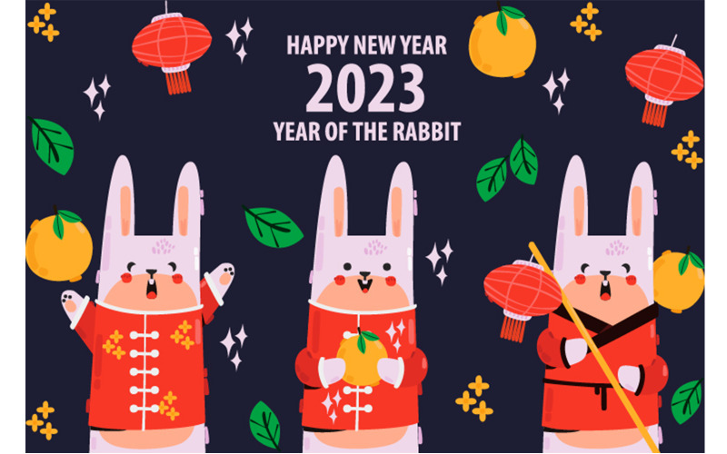 Ilustração de fundo do ano do coelho