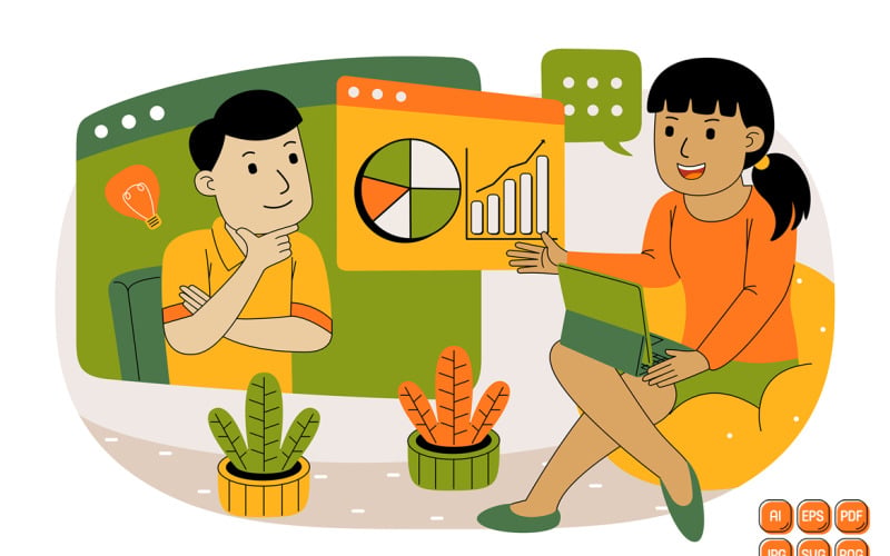 trabajo en equipo, vector, ilustración, #23