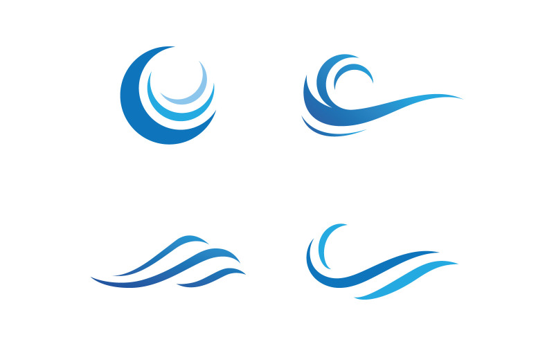 Blue Wave Logo Vector.  water wave illustration template design V23